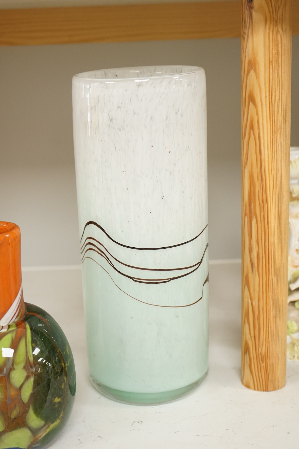 Six 1960’s and later coloured glass vases, tallest 29.5cm